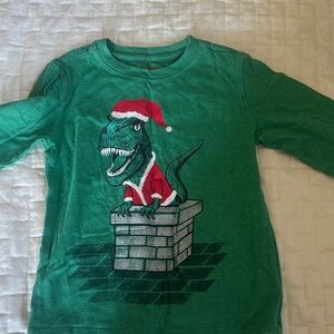 Cat & Jack Green Long Sleeve Dinosaur Tee